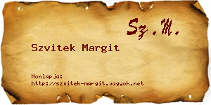 Szvitek Margit névjegykártya